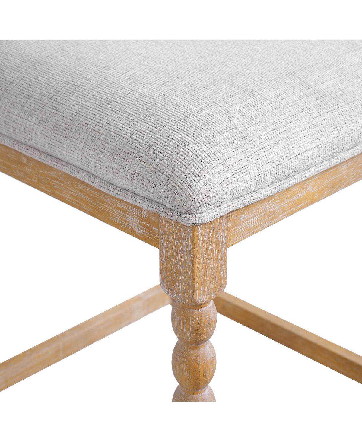 Streamdale Furniture 26" Counter Stools, Set of 2 Upholstered Seat, Solid Acacia Wood Frame