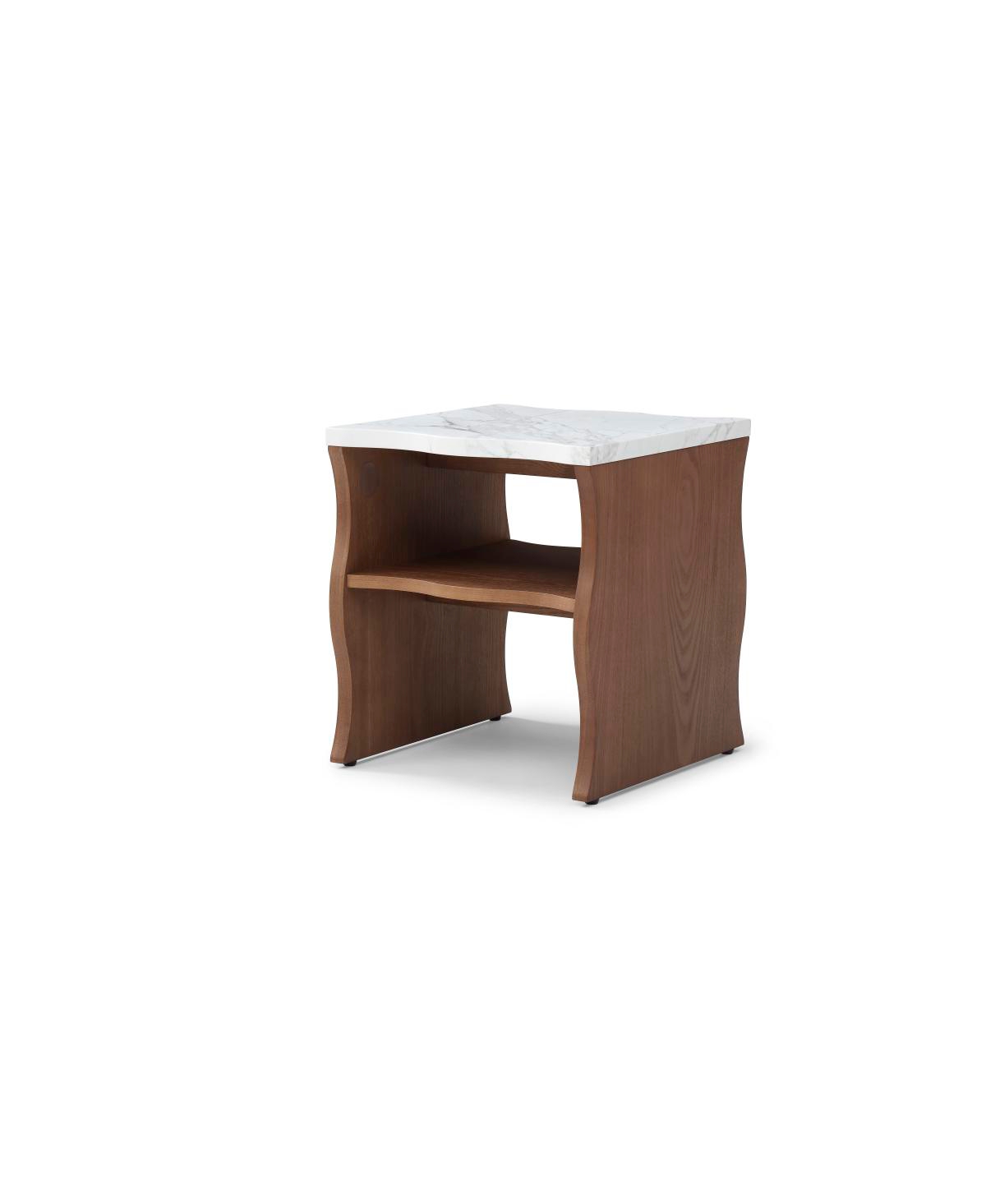 Streamdale Furniture Streamdale Whisper of Waves Modern End Table w/ Storage Shelf