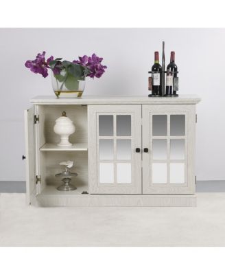 Storage Cabinet with 3 Mirrored Doors & Adjustable Shelves