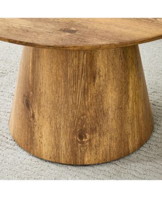 Streamdale Natural Wood Grain Round Coffee Table Set