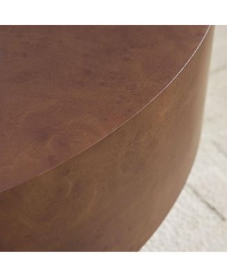 Streamdale Faux Burl Wood Pattern Decal Coffee Table with Pedestal