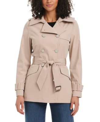 Women's Short Water-Resistant Double-Breasted Trench