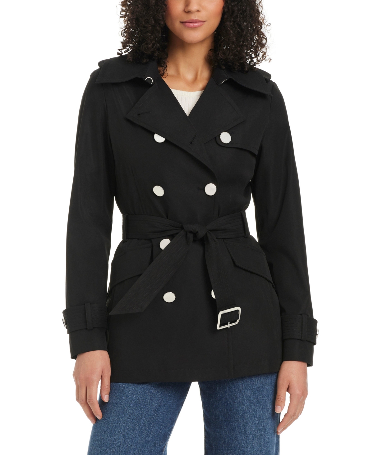 kate spade new york Women's Short Water-Resistant Double-Breasted Trench