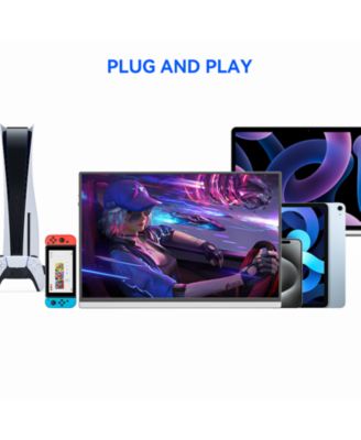 16" Portable 1920×1200P IPS Monitor, USB-C & HDMI, 0.3" Ultra-Slim, with Kickstand for Travel & Office