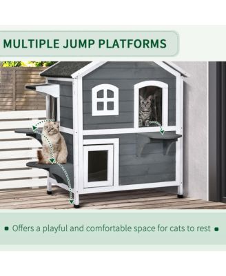 2-Story Outdoor Weatherproof Cat Enclosure
