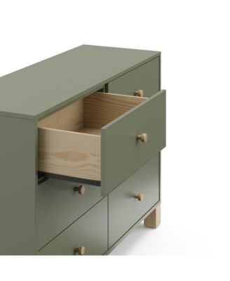 California 6-Drawer Double Dresser (Olive with Driftwood)