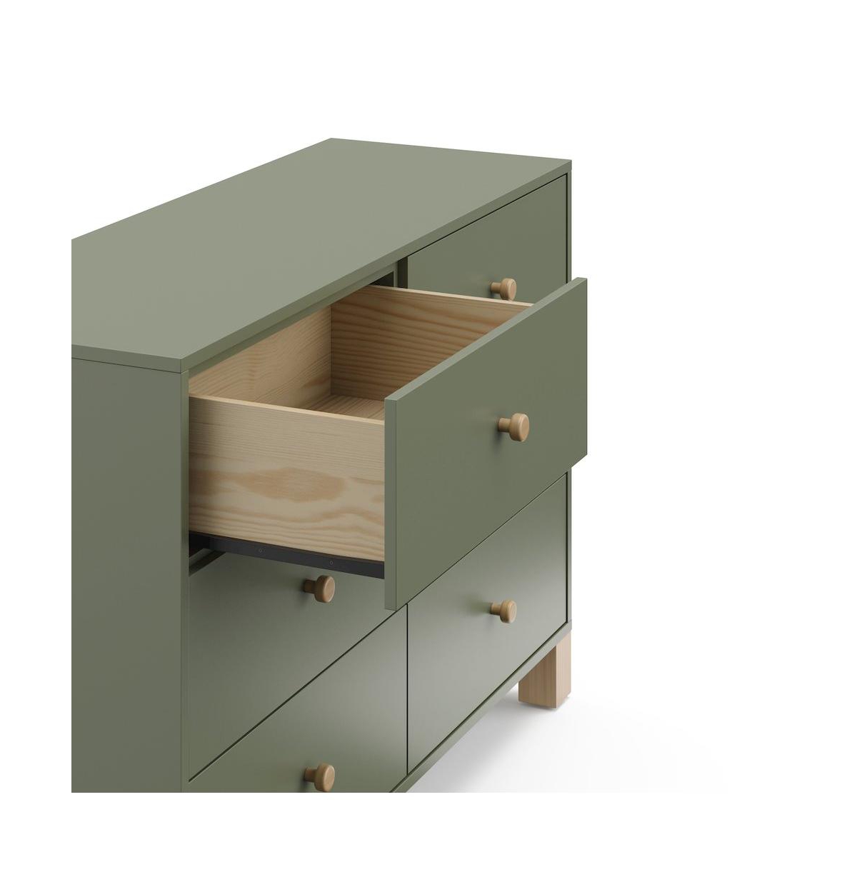 Storkcraft California 6-Drawer Double Dresser (Olive with Driftwood)