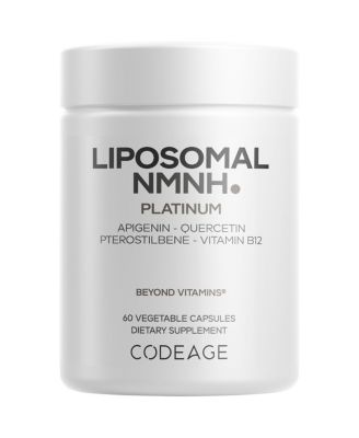 Liposomal NMNH Platinum - 500 mg NMNH Supplement, NAD+ Precursor with Quercetin, Pterostilbene, Apigenin, 60 Capsules