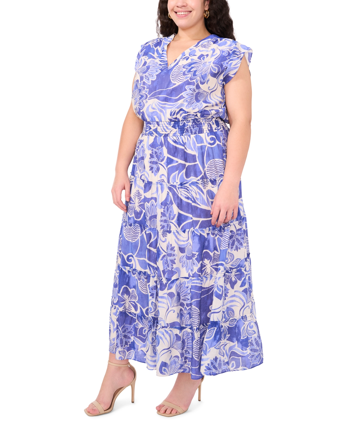 Msk Plus Printed Sleeveless Maxi Dress