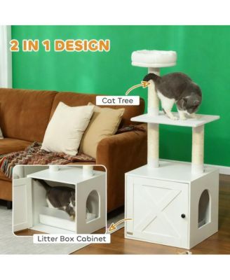 Cat Tree with Litter Box Enclosure