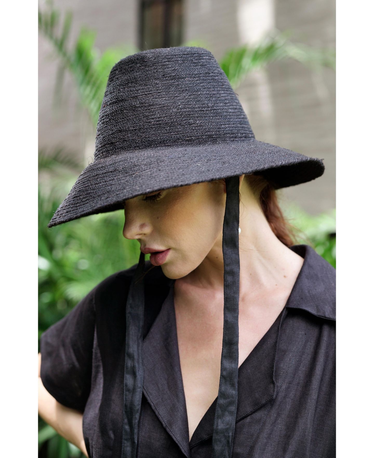Женский головной убор Brunna.co The Meg Jute Straw Hat In Black, цвет: Чёрный — фото 5