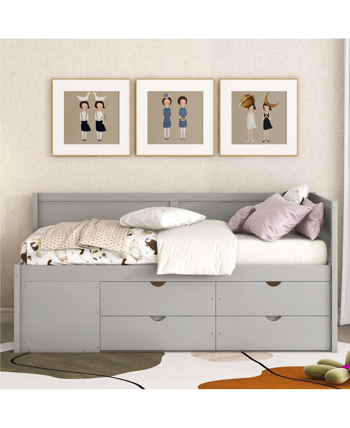 Streamdale Furniture Twin Daybed with Drawers and Shelves