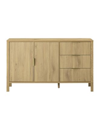 Modern Wave-Pattern Sideboard with 3 Drawers & Hooks