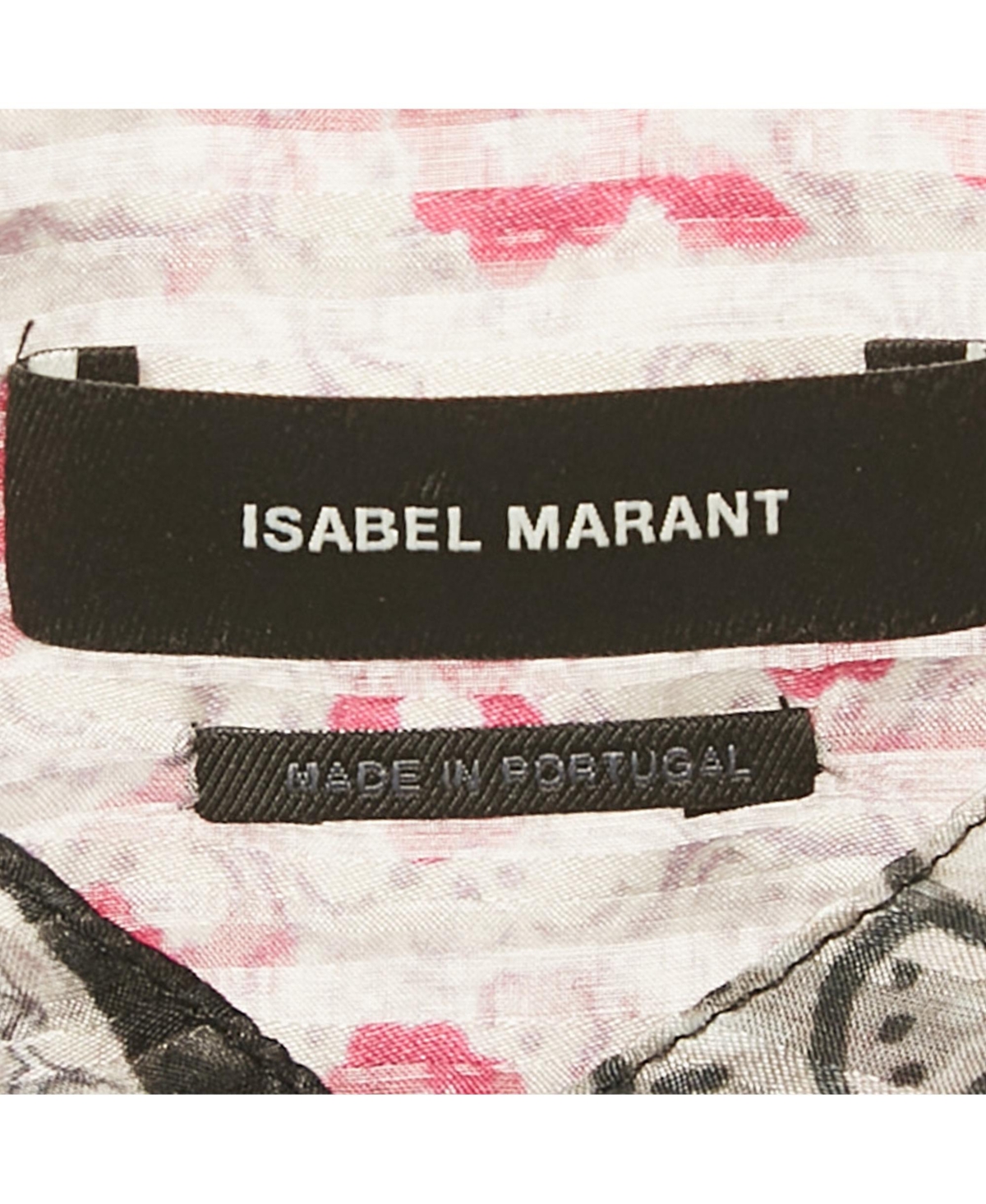 Pre-Owned Isabel Marant Women's Black Printed Silk Button Front Blouse