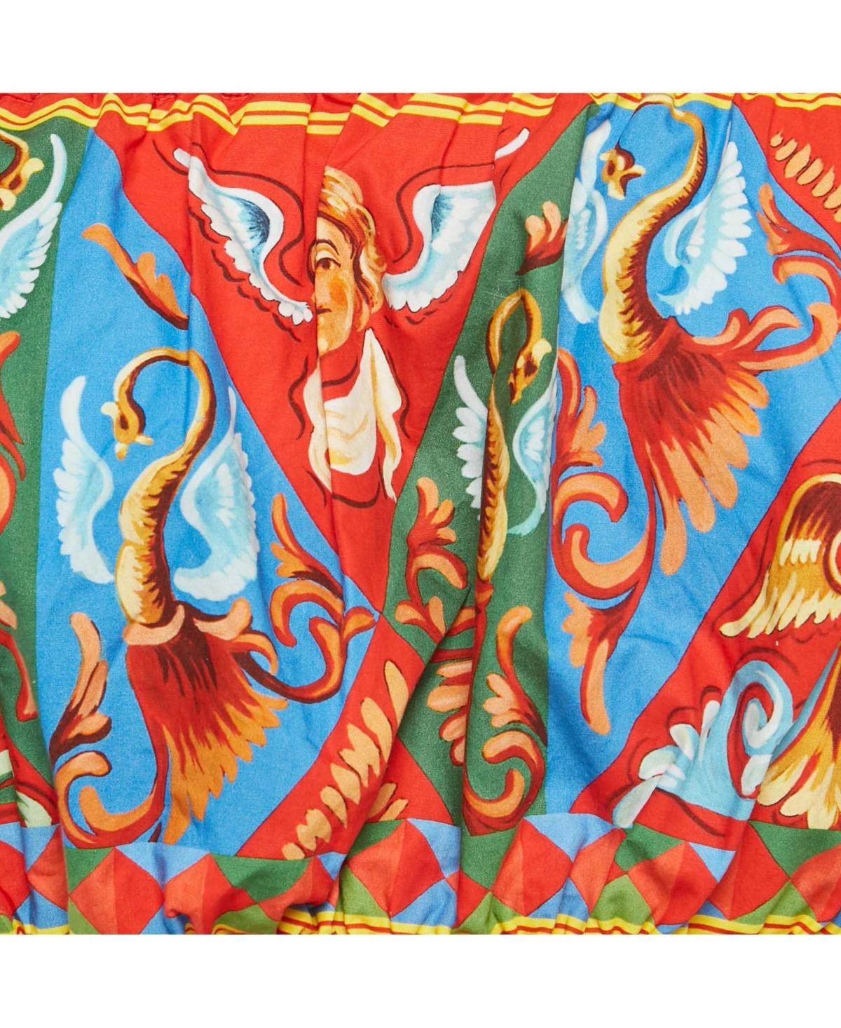 Pre-Owned Dolce & Gabbana Women's Red/blue Carretto Print Crop Top