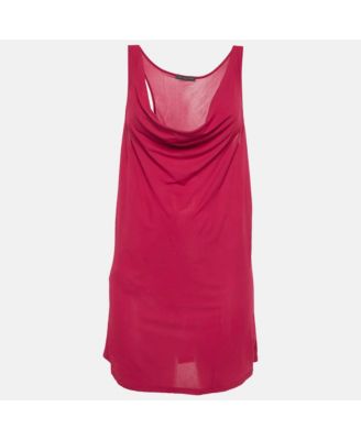 Women's Pink Crepe Cowl Neck Sheer Top