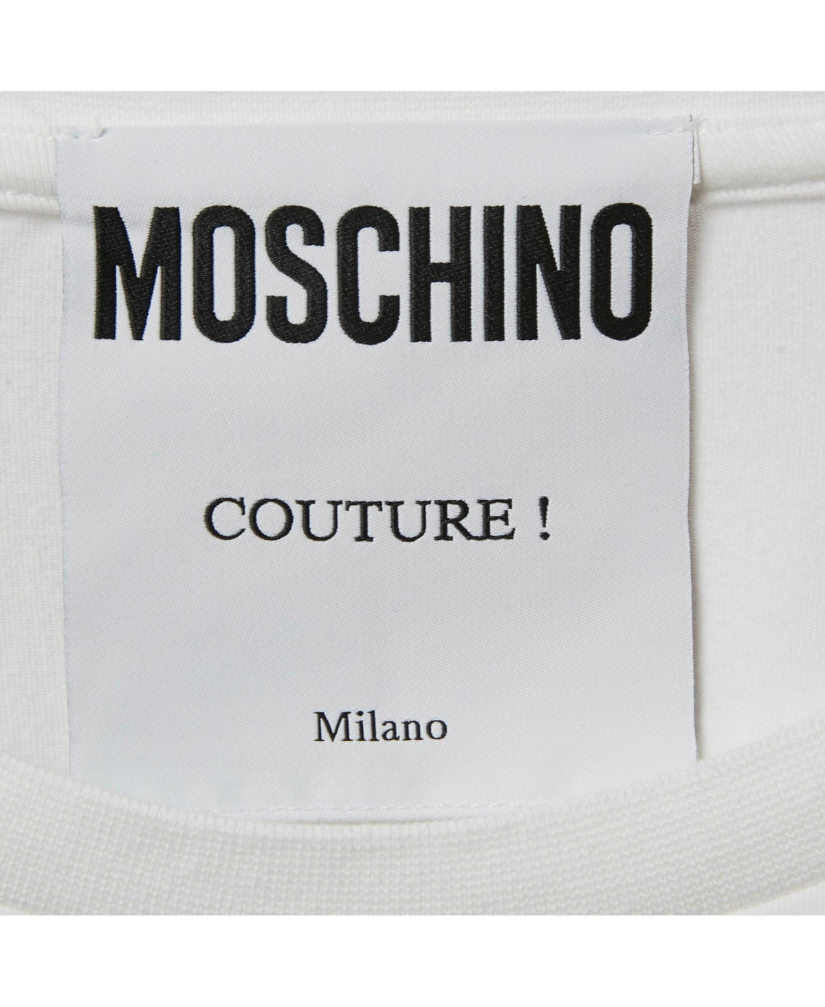 Pre-Owned Moschino Women's Couture White Logo Print Cotton Crew Neck T-Shirt