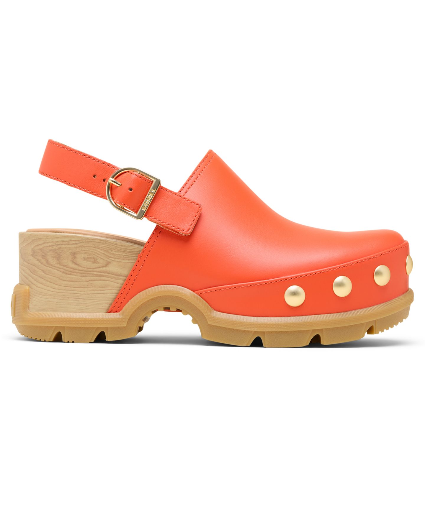 Женские сабо Sorel Roam'N RVT Studded, цвет: Малиновый / Карамельный — фото 2