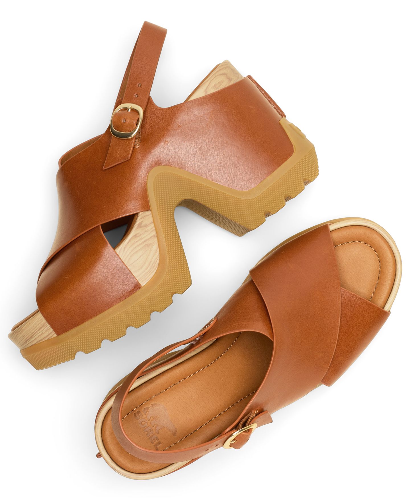 Женские сандалии Sorel Roam'N Rise Heel, цвет: Чайный / Карамельный — фото 9