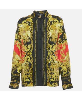 Women's Jeans Couture Multicolor Baroque Print Viscose Full Sleeve Shirt