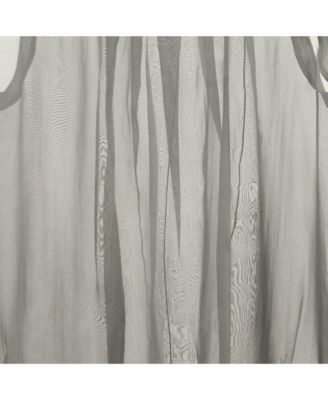 Women's Grey Silk Sheer Sleeveless Top