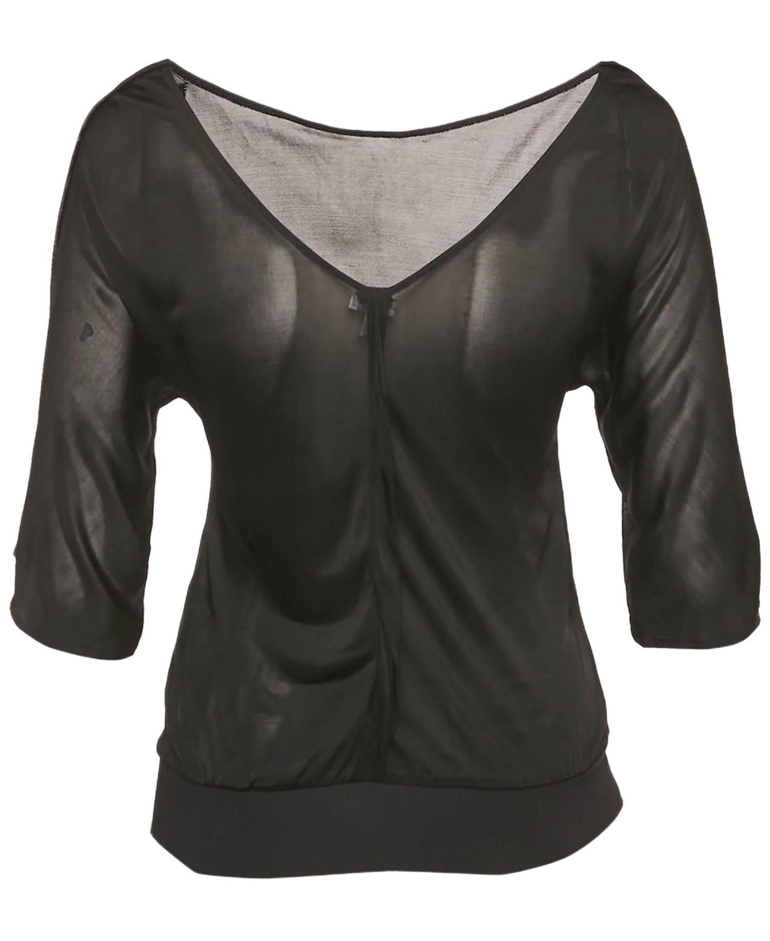 Women's Jeans Couture Black Jersey V-Neck Top