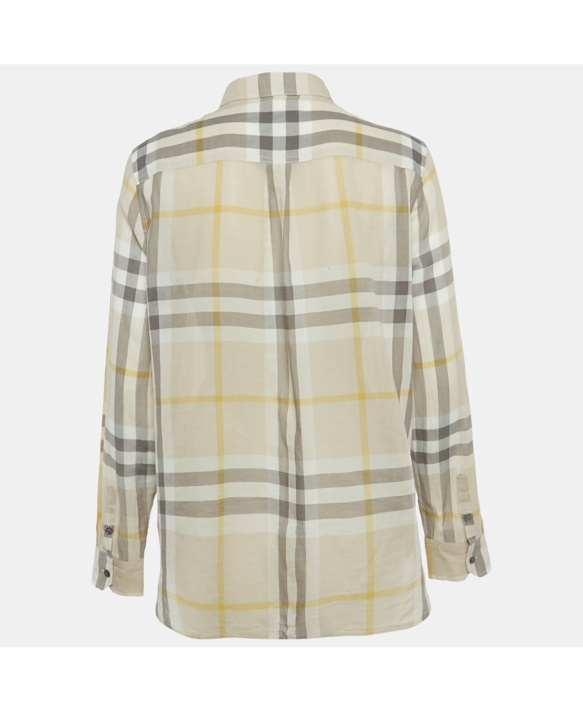 Pre-Owned Burberry Women's Brit Beige Nova Check Cotton Button Front Shirt