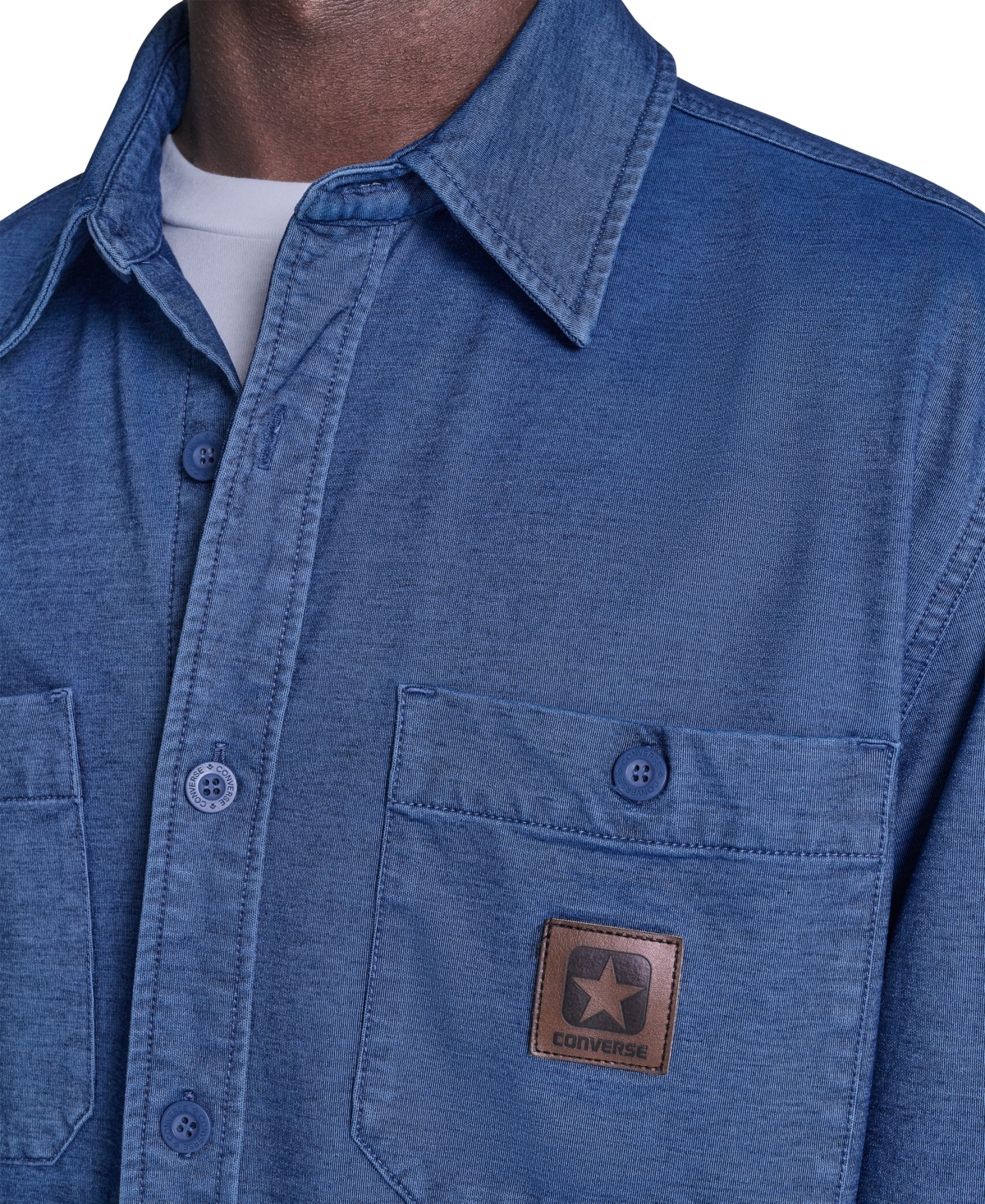 Converse Men's Collared Jersey Denim Shirt
