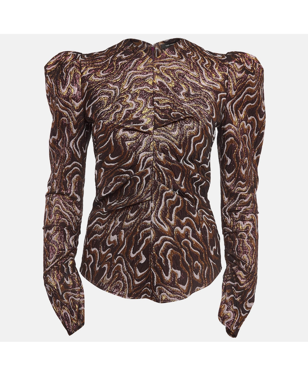 Pre-Owned Isabel Marant Women's Metallic Patterned Lurex Ruched Top