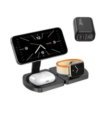 3-in-1 Wireless Charger for Apple iPhone with Charging Port - Portable Foldable Charger for iWatch iPhone and Earphones