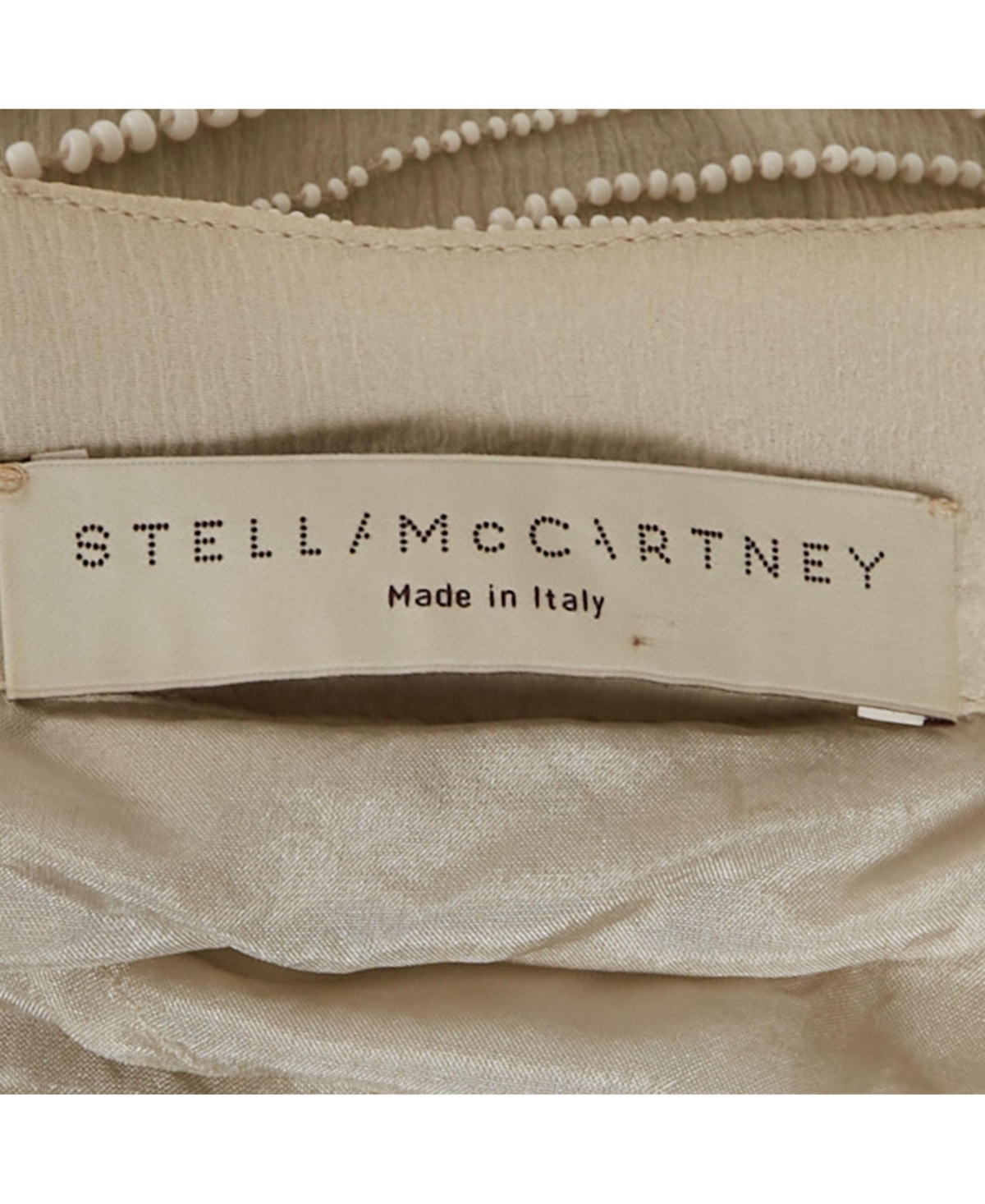 Pre-Owned Stella Mccartney Women's Beige Silk Chiffon Beaded Mini Dress