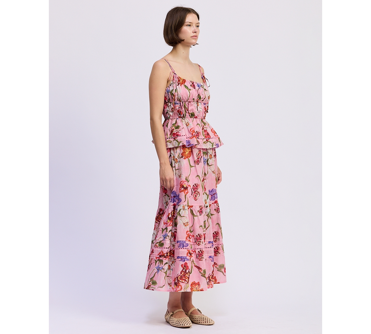 En Saison Women's Tusla Scoop Neck Peplum Top