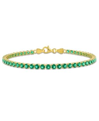 Emerald (4-1/2 ct. t.w.) Tennis Bracelet in 18k Gold Flash Plated Silver (Also Available in Rhodolite, Citrine, Blue Topaz)