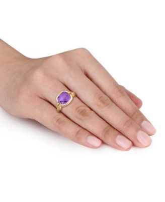 Amethyst (4-1/2 ct. t.w.) Solitaire Ring in 18k Gold Flash Plated Sterling Silver