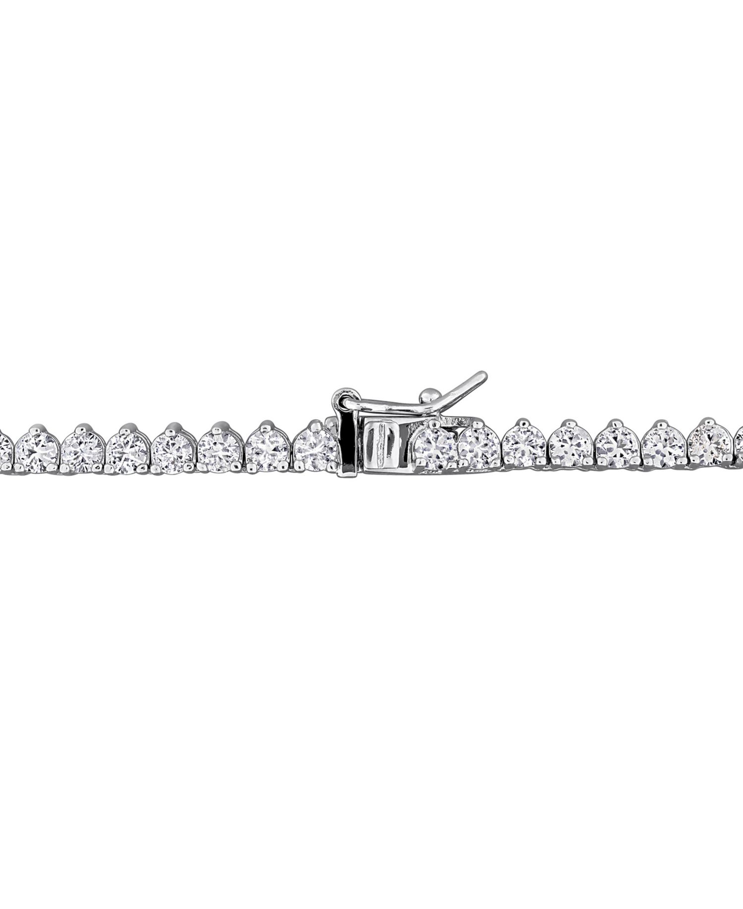 Lab Grown Sapphire (5-1/3 ct. t.w.) and Lab Grown White Sapphire (16 ct. t.w.) Tennis Necklace in Sterling Silver