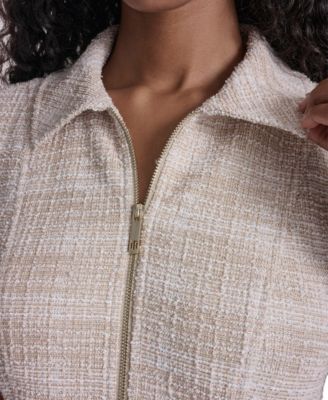 Women's Short-Sleeve Zipper-Front Dress