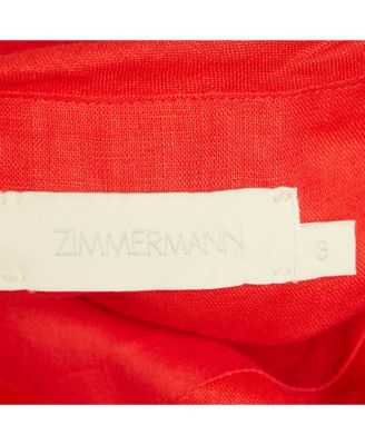 Women's Red Linen Cut Out Midi Dress