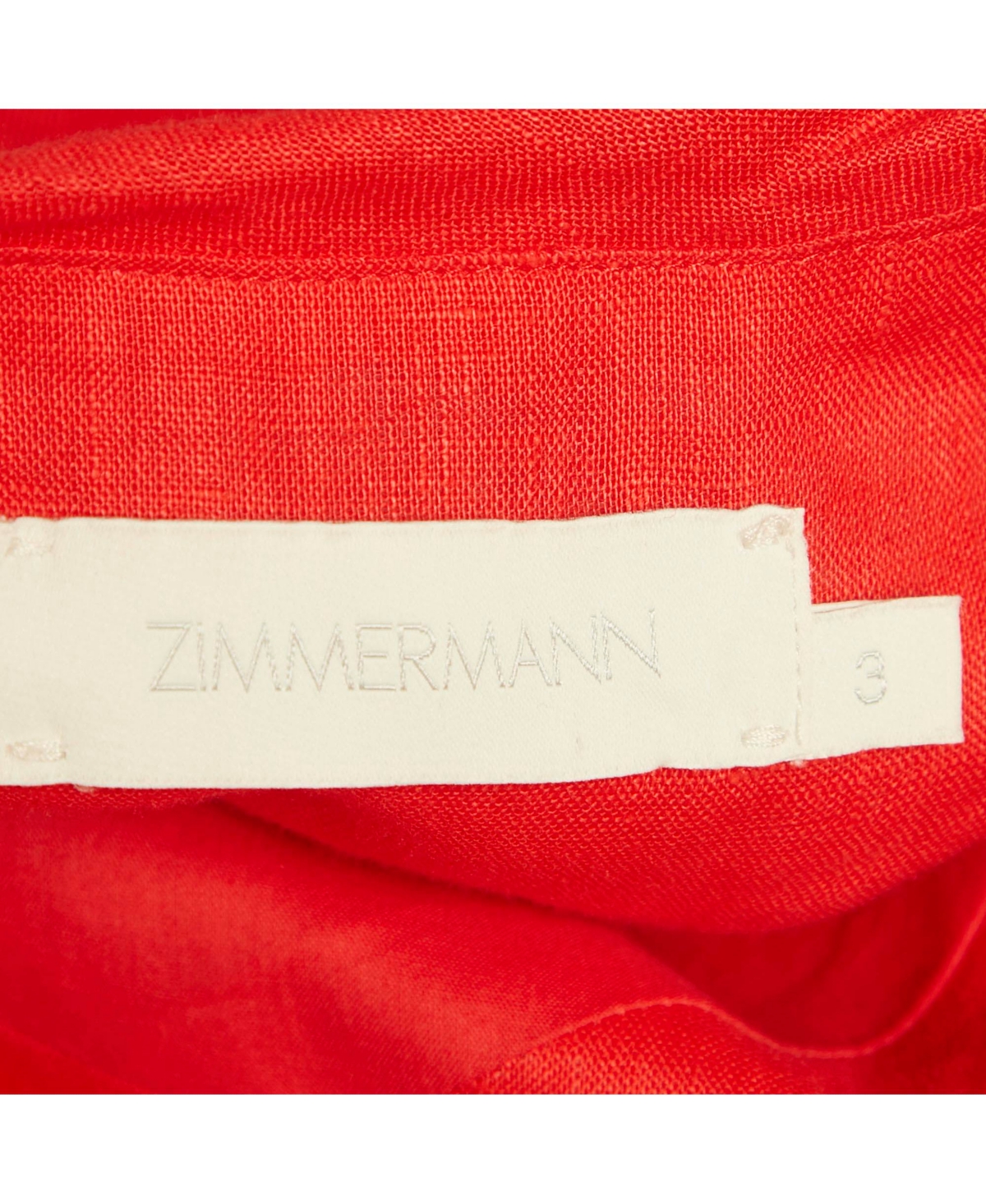 Pre-Owned Zimmermann Women's Red Linen Cut Out Midi Dress