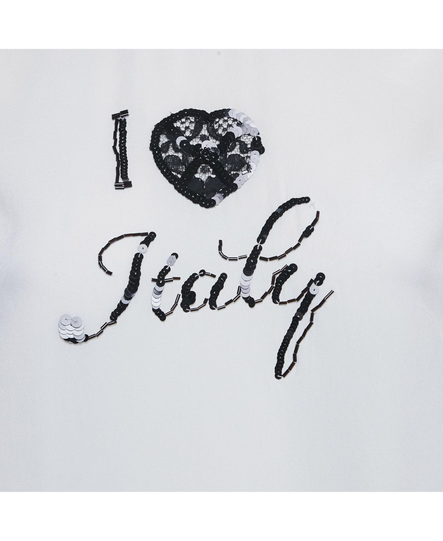 Women's Cream I Love Italy Silk Top