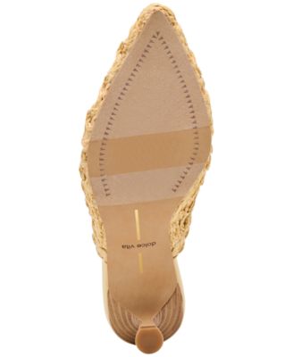 Women's Cleo Loop Raffia Kitten Heel Mule Pumps