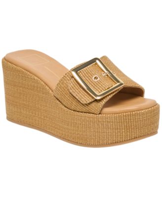 Women's Jilian Raffia Buckle Platform Slide Wedge Sandals