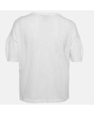 Women's White Logo Print Cotton T-Shirt