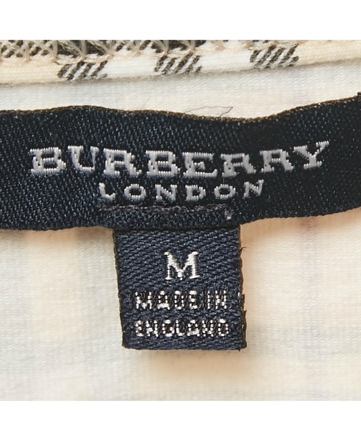 Pre-Owned Burberry Women's Beige Checks Jersey Long Sleeve Top