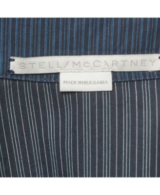 Women's Navy Blue Pinstripe Cotton Ruche Shirt