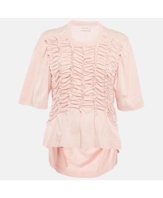 Women's Pink Jersey Shirring Detail Top