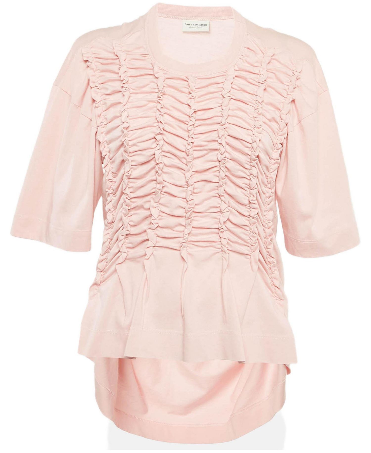 Women's Pink Jersey Shirring Detail Top