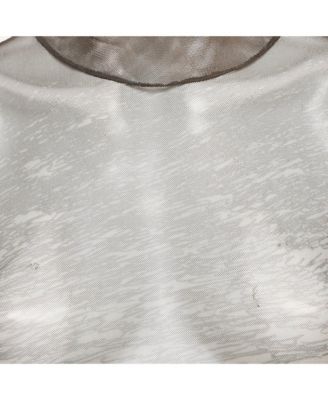 Women's Beige Love Letter-Print Stretch Mesh Sheer Top