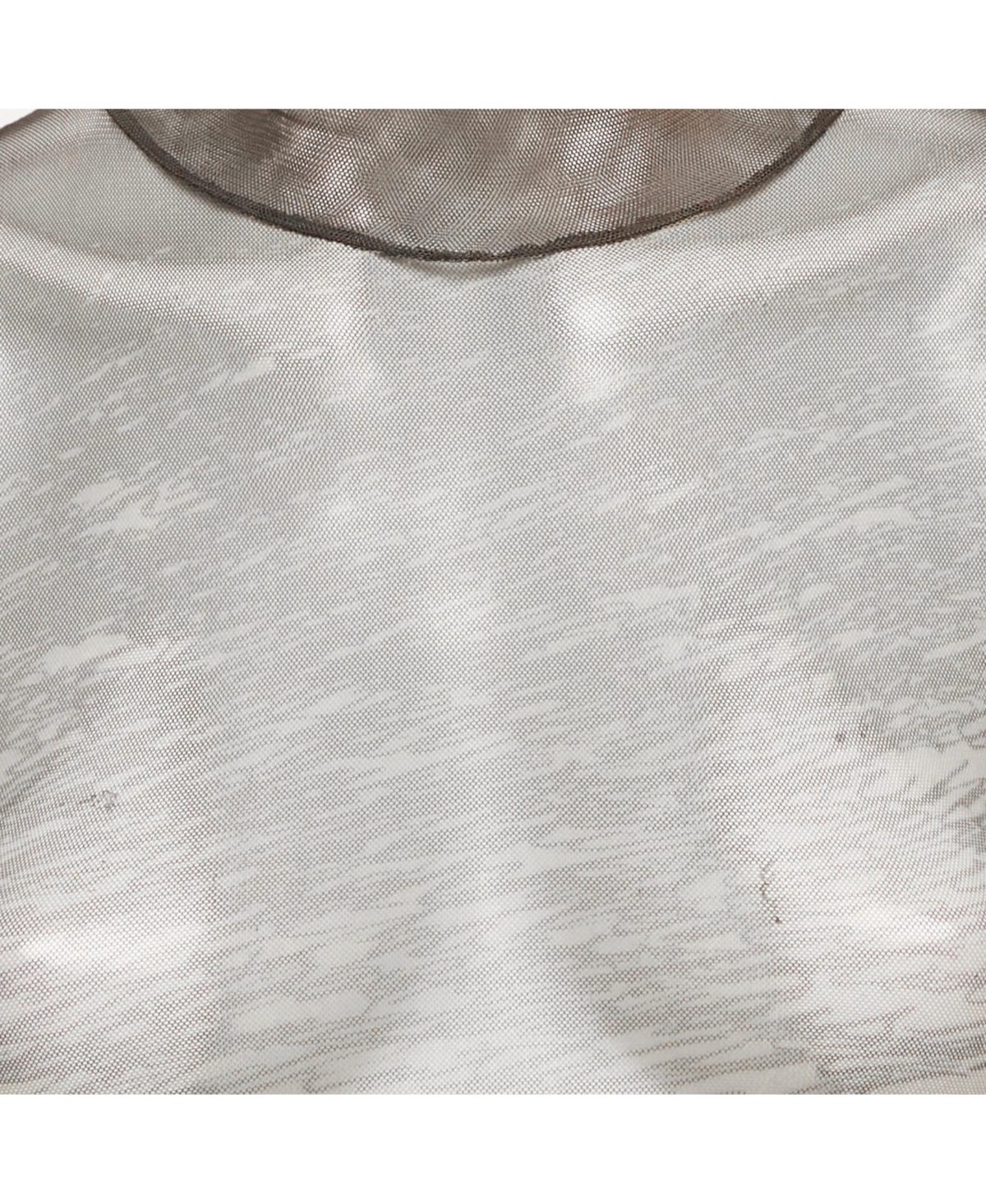 Pre-Owned Balmain Women's Beige Love Letter-Print Stretch Mesh Sheer Top