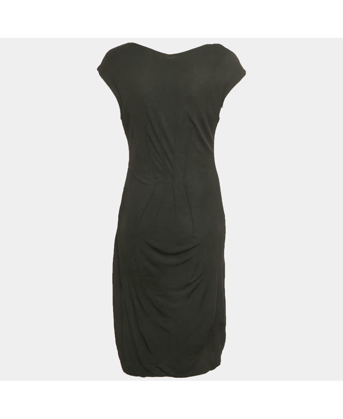 Pre-Owned Roberto Cavalli Women's Black Printed Jersey Midi Dress