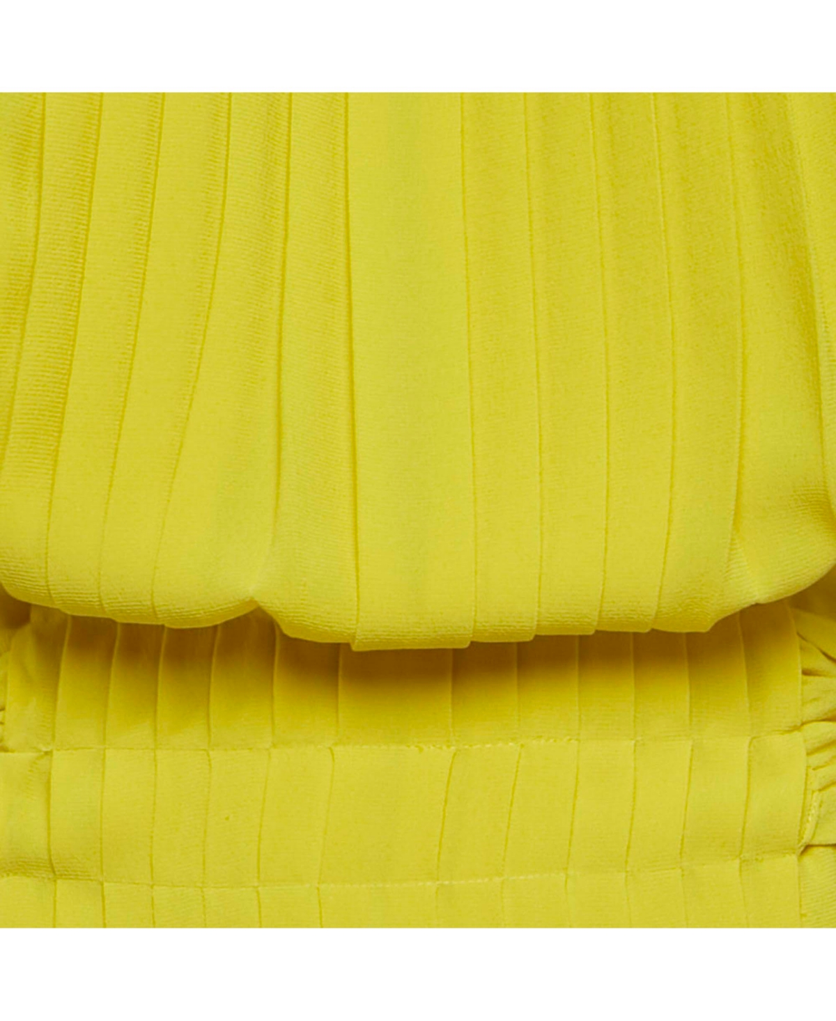 Pre-Owned Balenciaga Women's Yellow Silk Puff Sleeve Pleated Mini Dress